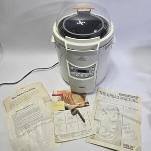 WELBILT Bread Maker The Bread Machine ABM-100 4 White Dome Top 2 Lb & Manual